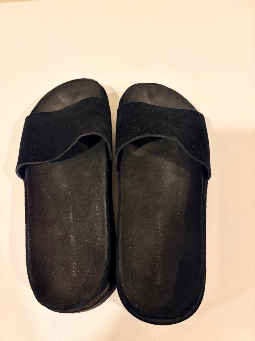 James Perse suede slides